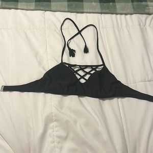 Small black criss cross baiting suit top